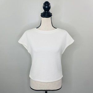 Alice + Olivia Employed Ivory Quilted Top Womens Small Career Casual Modern Chic